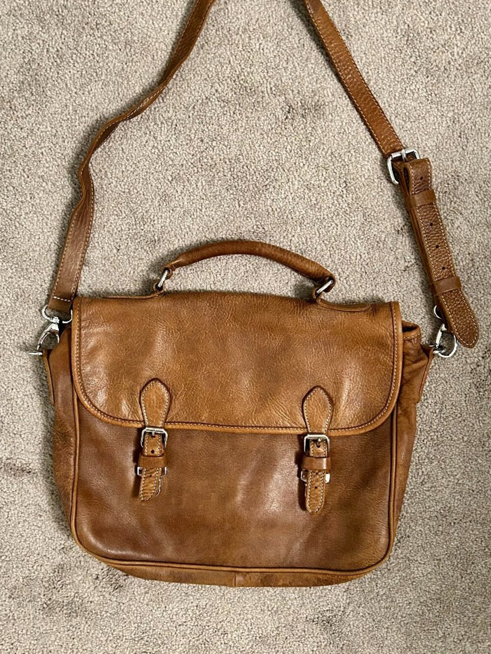 Roots School Bag Satchel Messenger Bag in Tribe Leather